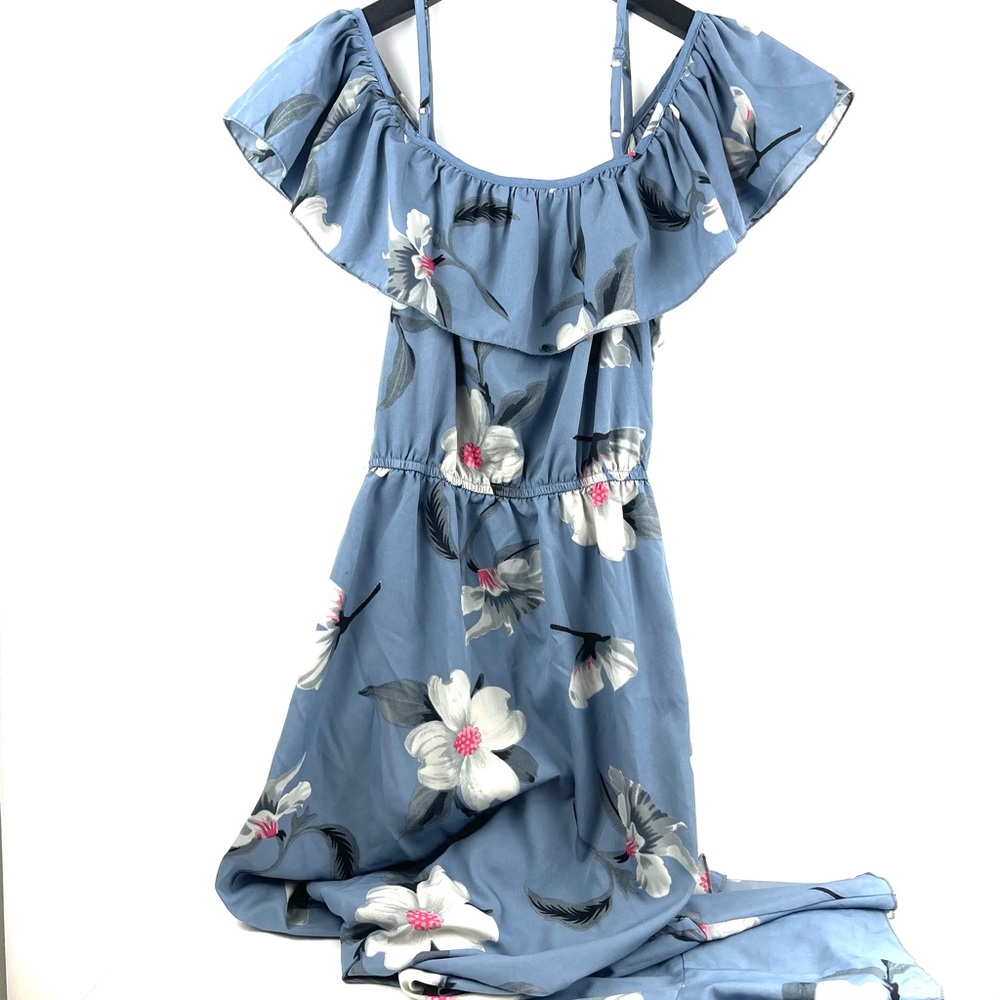 Hint Of Blush Floral High Low Dress Small